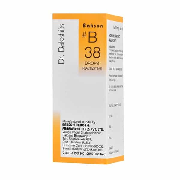 Dr Bakshi's Bakson Homoeopathy B38 Reactivating Drops 30 Ml