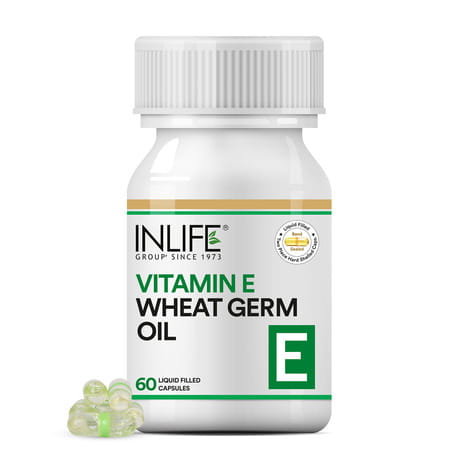 Inlife Vitamin E Oil With Wheat Germ Oil Essential Supplement 400 Iu - 60 Liquid Filled Capsules