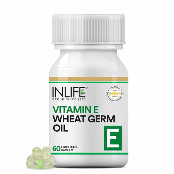 Inlife Vitamin E Oil With Wheat Germ Oil Essential Supplement 400 Iu - 60 Liquid Filled Capsules