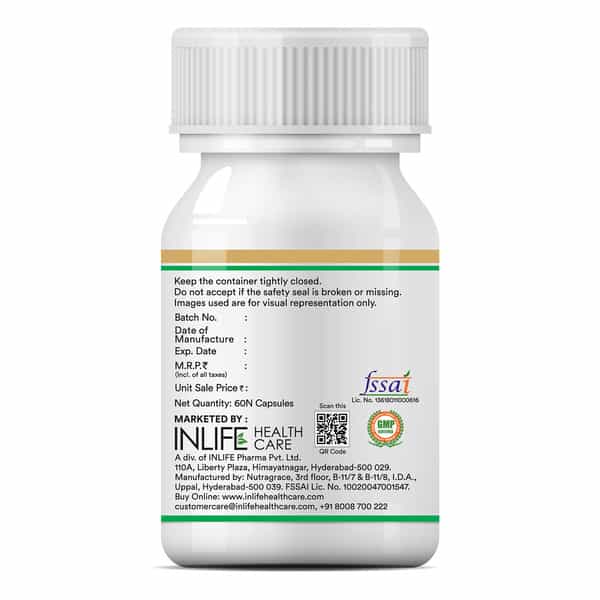 Inlife Vitamin E Oil With Wheat Germ Oil Essential Supplement 400 Iu - 60 Liquid Filled Capsules