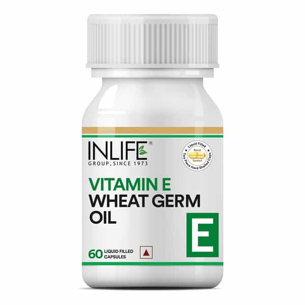 Inlife Vitamin E Oil With Wheat Germ Oil Essential Supplement 400 Iu - 60 Liquid Filled Capsules