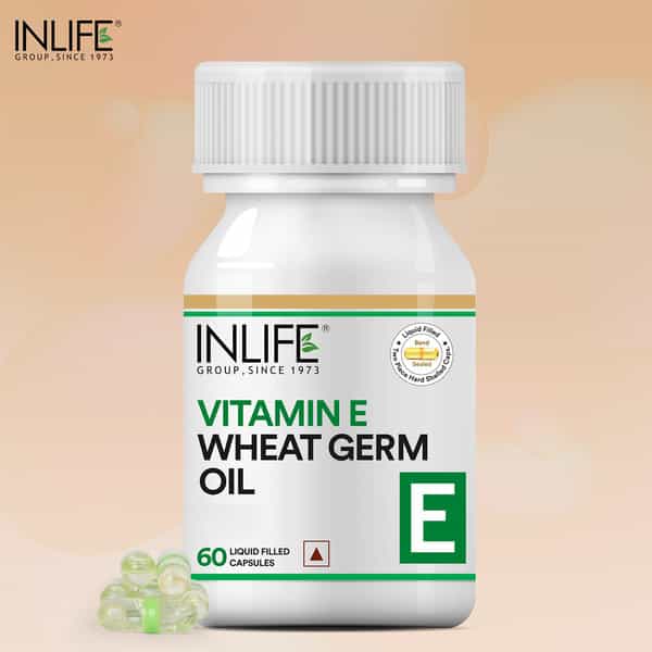 Inlife Vitamin E Oil With Wheat Germ Oil Essential Supplement 400 Iu - 60 Liquid Filled Capsules