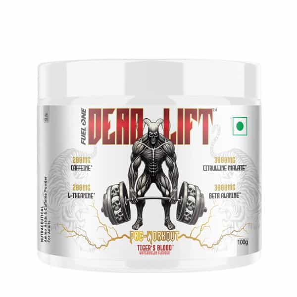 Fuel One Dead-Lift Pre Workout | Tiger's Blood (Watermelon | 100G | 13 Servings)
