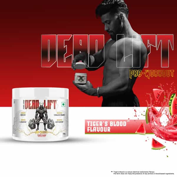 Fuel One Dead-Lift Pre Workout | Tiger's Blood (Watermelon | 100G | 13 Servings)