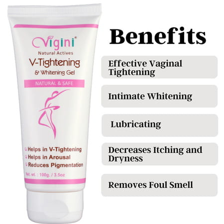 Vigini Performance Booster Stamina 30 Caps + Vaginal V Whitening Vagina Cream Gel