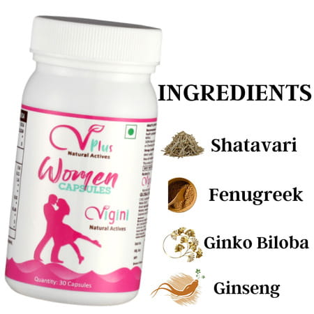 Vigini Performance Booster Stamina 30 Caps + Vaginal V Whitening Vagina Cream Gel