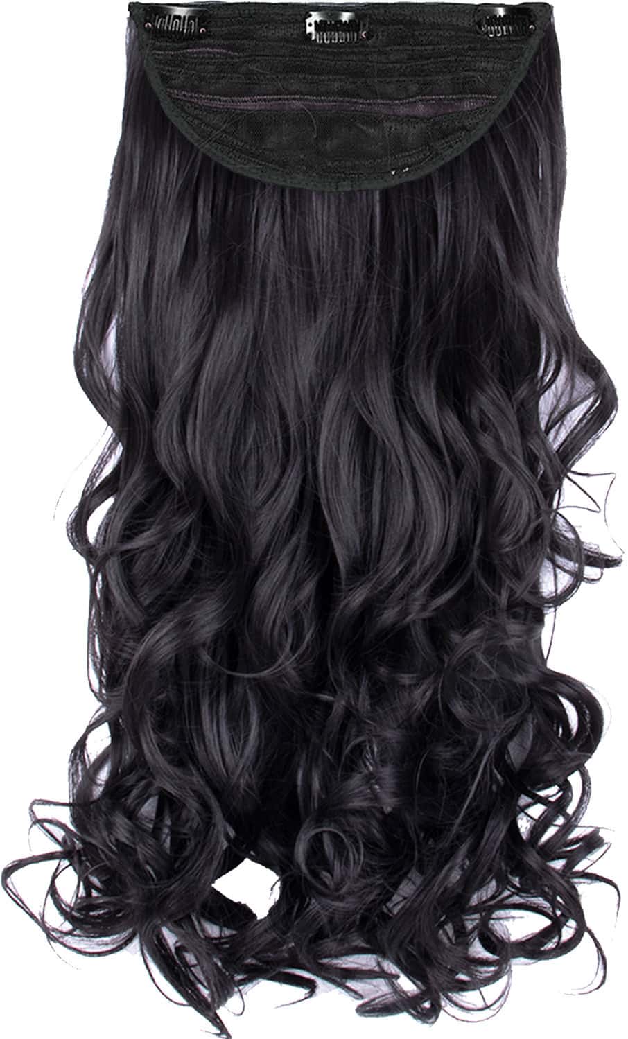 Streak Street Clip-In 24" Semi-Wavy Natural Black Hair Extensions
