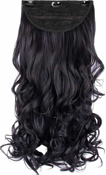 Streak Street Clip-In 24" Semi-Wavy Natural Black Hair Extensions
