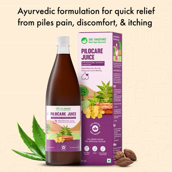 Dr. Vaidya's Pilocare Juice | Relief From Piles Pain Discomfort Burning Itching | 950Ml (Pack Of 1)