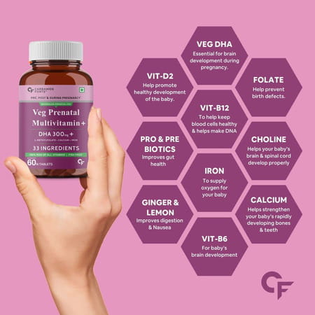 Carbamide Forte Veg Prenatal Multivitamin For Pregnancy With Dha-60 Tablets