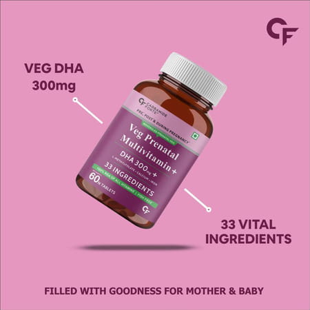 Carbamide Forte Veg Prenatal Multivitamin For Pregnancy With Dha-60 Tablets