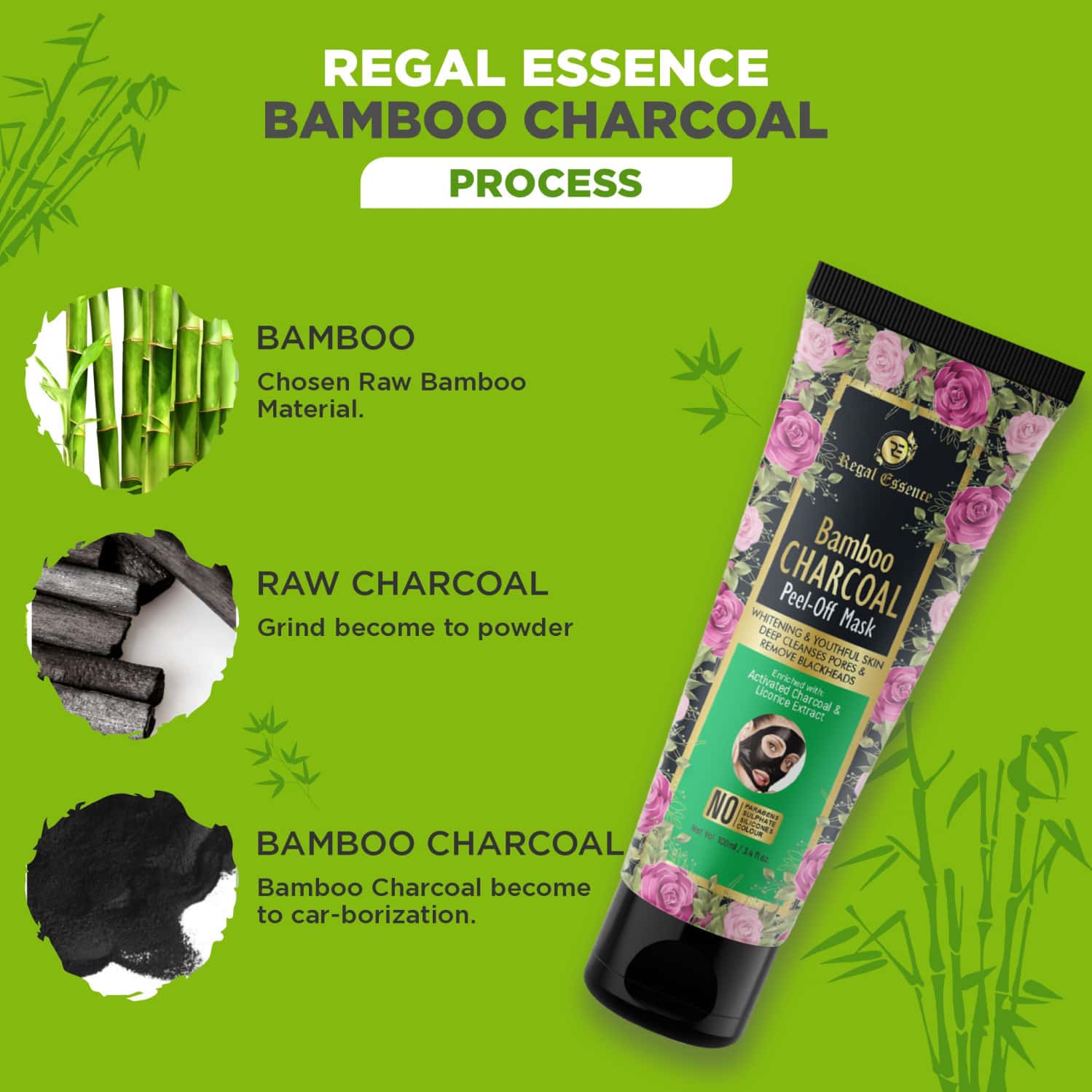 Buy REGAL ESSENCE BAMBOO CHARCOAL PEEL OFF MASK100ML Online & Get Upto