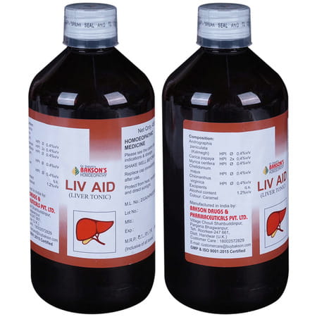 Baksons Homoeopathy Liv Aid Liver Tonic 450 Ml