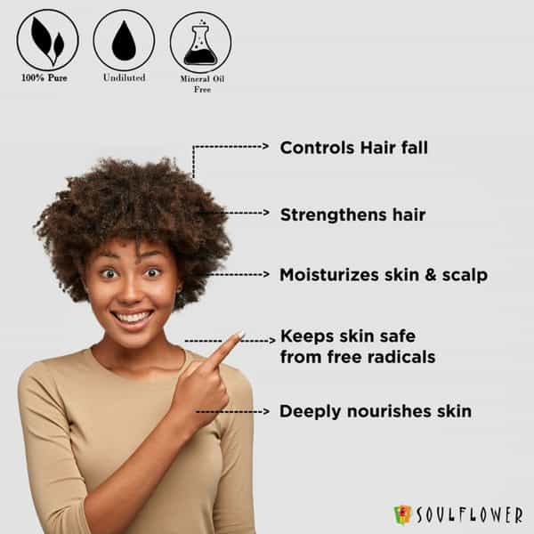 Soulflower Almond Oil For Glowing Skin & Healthy Hair 100% Pure Natural Coldpressed Herbal 120Ml