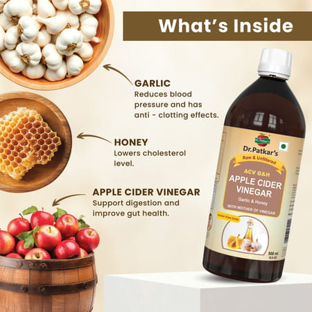 Dr. Patkar'S Apple Cider Vinegar With Garlic& Honey 1000 Ml
