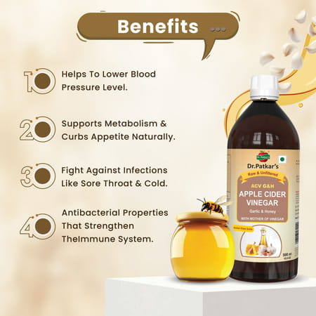 Dr. Patkar'S Apple Cider Vinegar With Garlic& Honey 1000 Ml