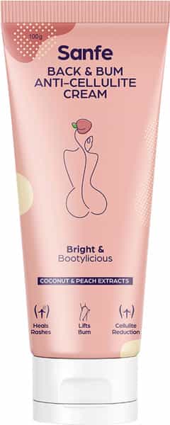 Sanfe Back & Bum Anti-Cellulite Cream For Brightening With Coconut & Peach Extracts-100G