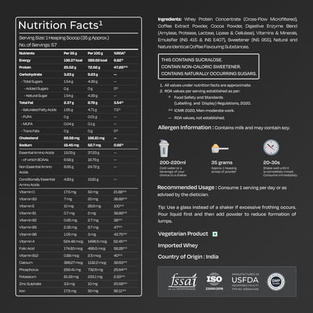 Nutrabay Gold 100% Whey Protein Concentrate Cafe Mocha - 2kg