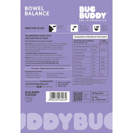 Bug Buddy Bowel Balance | Digestive Health Supplement | 30 Days Pack