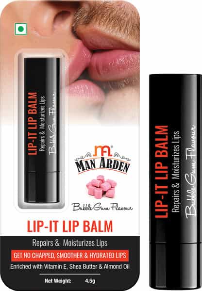Man Arden Lip-It Lip Balm For Men Repairs & Moisturizes Lips Bubble Gum Flavour 4.5G