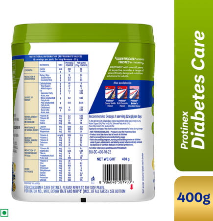 Protinex Diabetes Care Nutrition Drink Creamy Vanilla Flavour Jar 400 Gm