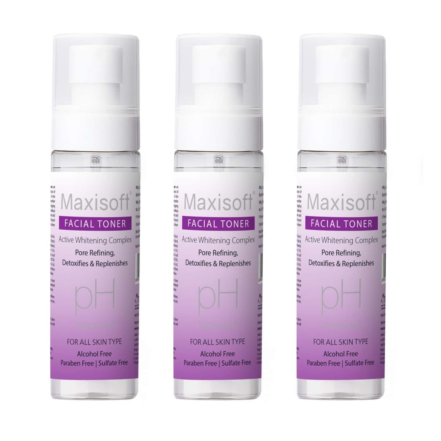 Maxisoft Facial Toner | All Skin Types |cleanses Pores| Hydrates Skin | (100 Ml Pack Of 3)