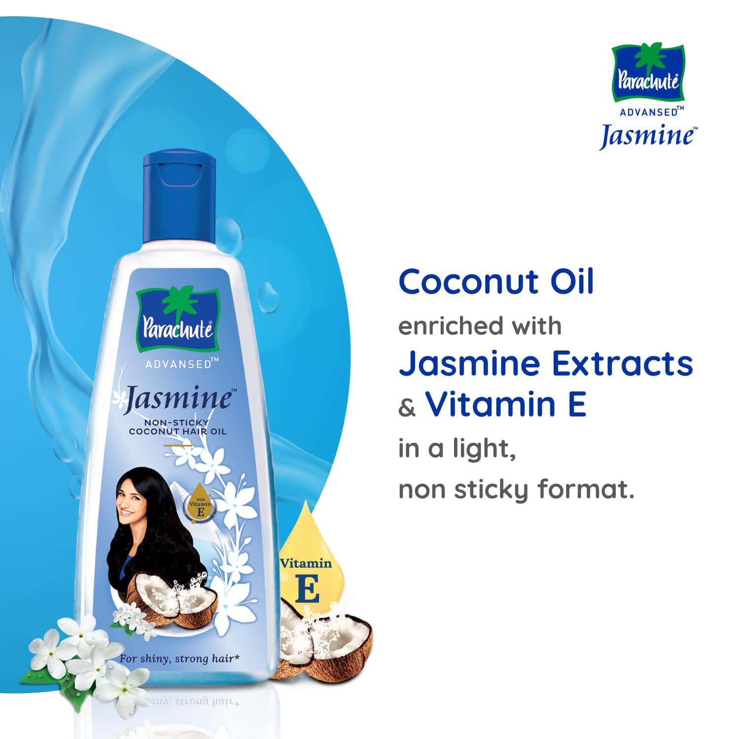 Buy PARACHUTE ADVANSED JASMINE COCONUT HAIR OIL FOR SHINY & STRONG HAIR