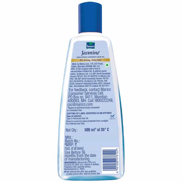 Parachute Advansed Jasmine Coconut Hair Oil For Shiny & Strong Hair 500Ml