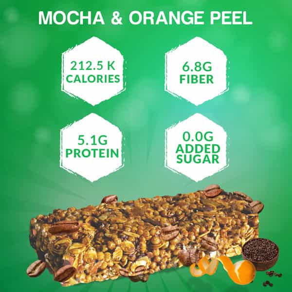 Nourishvitals Mocha And Orange Peel Granola Snack Bar 250G (5 Bars)