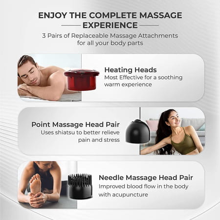 Beatxp Thunder Pro Double Headed Full Body Massager With Infrared Heat Therapy (Jade Black)