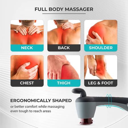 Beatxp Thunder Pro Double Headed Full Body Massager With Infrared Heat Therapy (Jade Black)