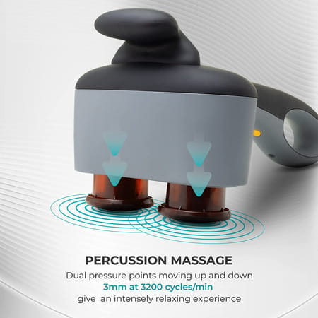Beatxp Thunder Pro Double Headed Full Body Massager With Infrared Heat Therapy (Jade Black)