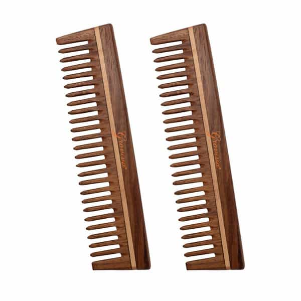Groviva Sheesham Wood Comb 14 Fc | Hair Straightening | For Men (Pack Of 2)