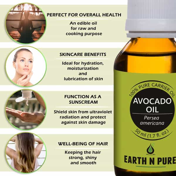 Earth N Pure Avocado Oil 100% Pure Natural And Cold Pressed - 50 Ml (1.7 Fl. Oz.) (50 Ml)