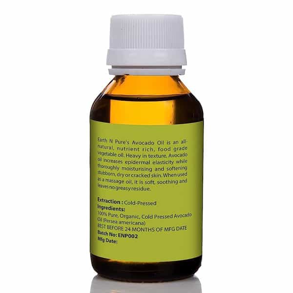 Earth N Pure Avocado Oil 100% Pure Natural And Cold Pressed - 50 Ml (1.7 Fl. Oz.) (50 Ml)