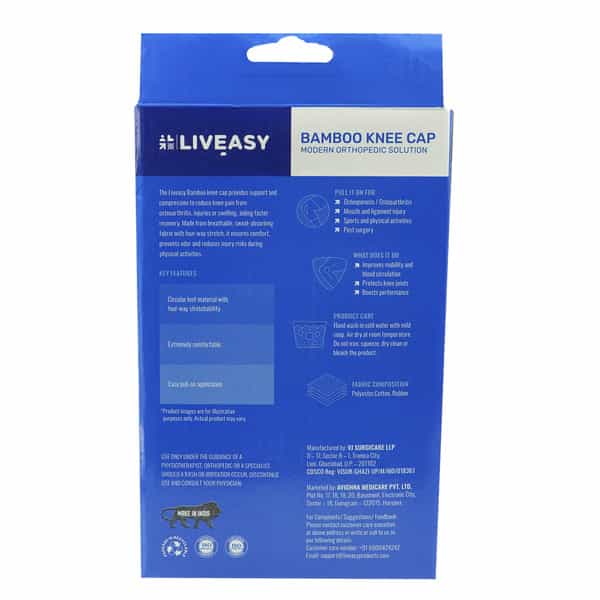 Liveasy Bamboo Knee Cap M Size 1 Pair