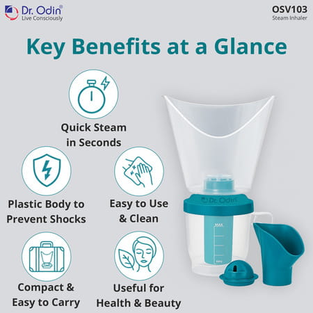 Dr. Odin Osv103 Steam Inhaler And Vaporizer For Cold | Cough And Sinus Relief With 3 Attachments
