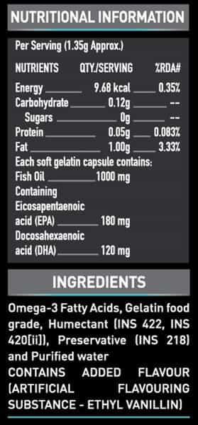 Muscleblaze Omega 3 Fish Oil 1000 Mg Supplement 90 Capsules