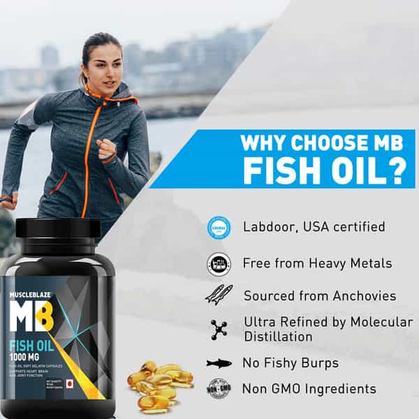 Muscleblaze Omega 3 Fish Oil 1000 Mg Supplement 90 Capsules