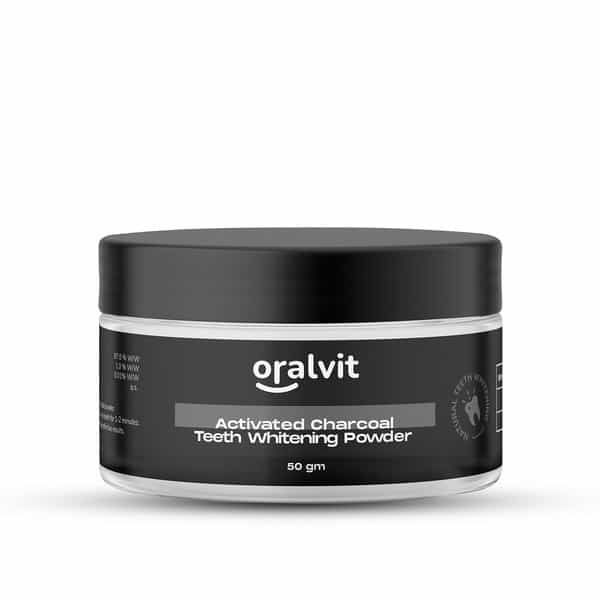 Oralvit Activated Charcoal Teeth Whitening Powder | Natural, Vegan & Gluten-Free|Fresh Breath, 50Gm