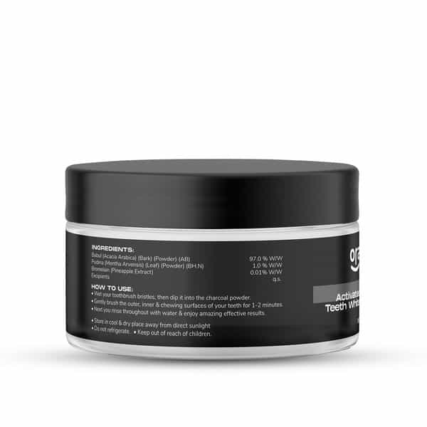 Oralvit Activated Charcoal Teeth Whitening Powder | Natural, Vegan & Gluten-Free|Fresh Breath, 50Gm