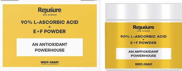 Rejusure 90% L-Ascorbic Acid + E+F Powder Reduce Hyperpigmentation For Men & Women 50Gm