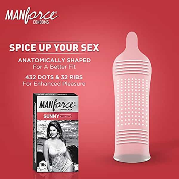 Manforce Ribbed & Dotted Sunny Edition Condoms 10 Pcs X Pack Of 5