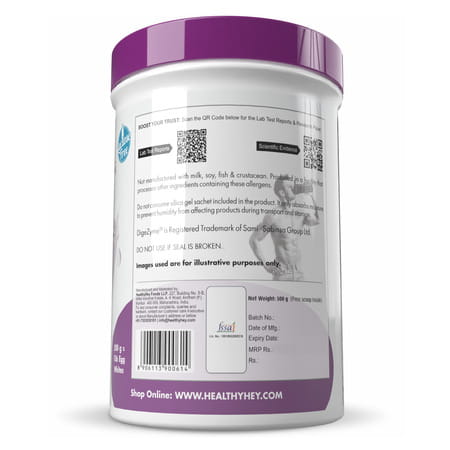 Healthyhey 100% Egg White Protein - Instant Mix - 80% Protein - 500g Unflavoured