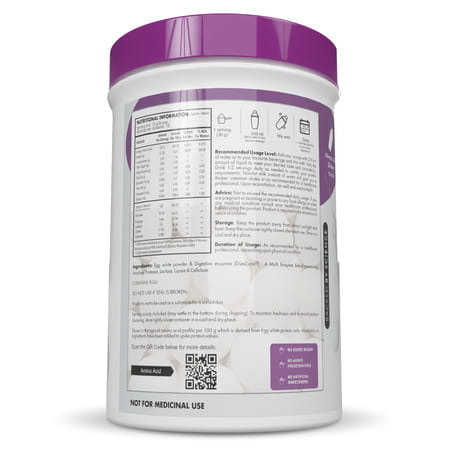Healthyhey 100% Egg White Protein - Instant Mix - 80% Protein - 500g Unflavoured