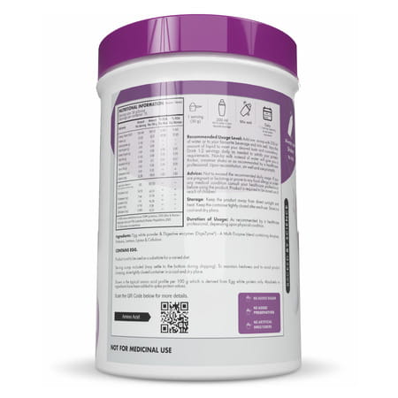 Healthyhey 100% Egg White Protein - Instant Mix - 80% Protein - 500g Unflavoured