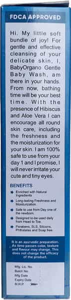 Babyorgano Gentle Baby Wash Gently Cleanses & Moisturizes Baby's Skin - 200Ml