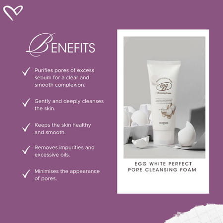Skinfood Egg White Perfect Pore Cleansing Foam - Korean Face Cleanser - Korean Skincare - 150ml