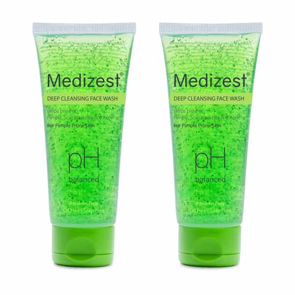 Medizest Deep Cleansing Face Wash 100 Ml | Neem & Aloe Vera | Paraben Free (Pack Of 2)