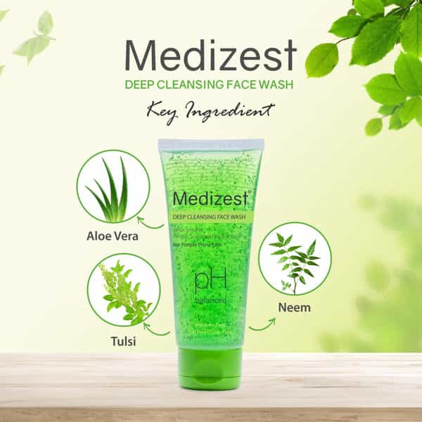 Medizest Deep Cleansing Face Wash 100 Ml | Neem & Aloe Vera | Paraben Free (Pack Of 2)